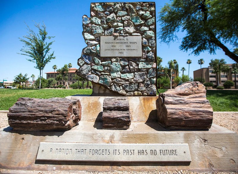 Memorial to Confederate soldiers outside Arizona's Capitol building