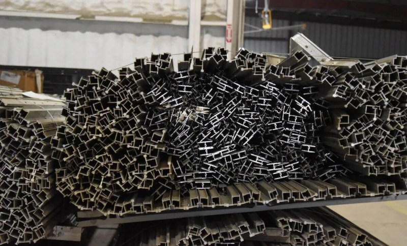 strips of metal piled up