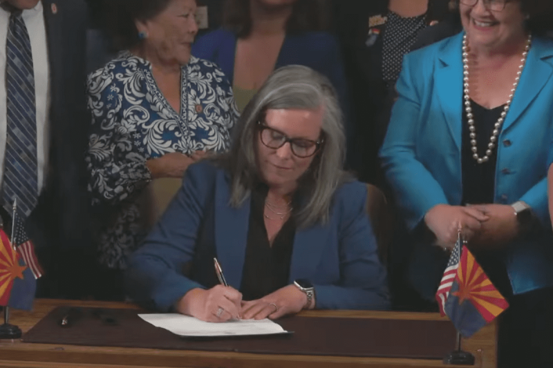 Katie hobbs signing arizona abortion ban repeal