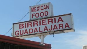 The outdoor sign at Birrieria Guadalajara