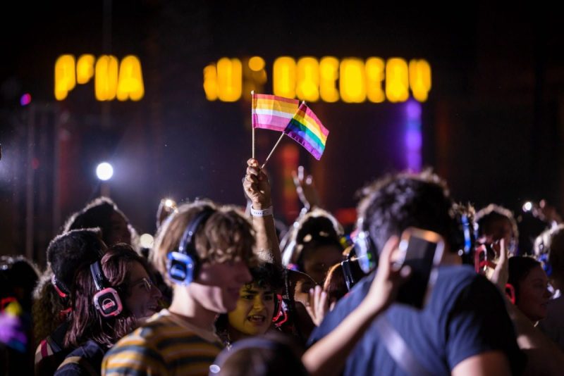 folks dancing at pride