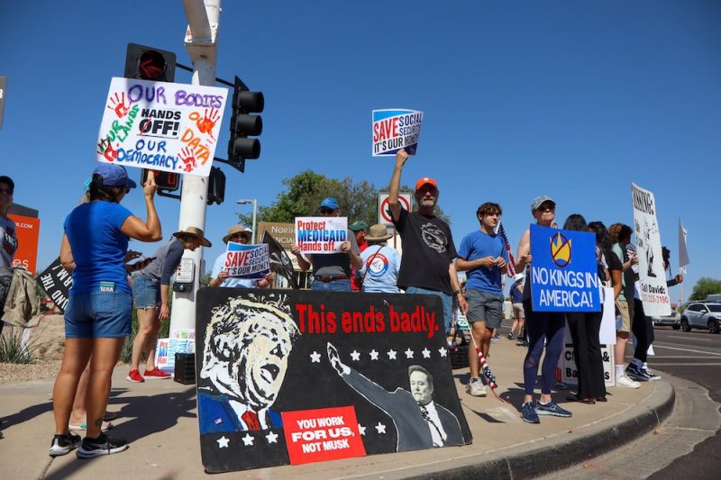 Arizonans protest Medicaid cuts outside Rep. David Schweikert's office