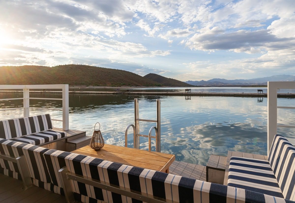 Scorpion Bay’s floating cabins