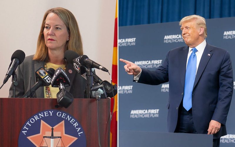 Kris Mayes and Donald Trump