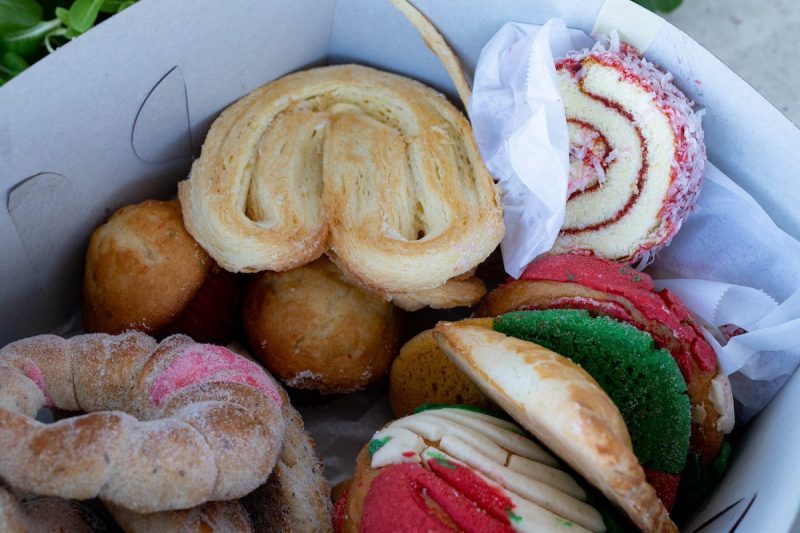 An assortment of pastries in a box